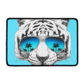 White Tiger With Sunglasses Print Kitchen Mat