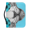 White Tiger With Sunglasses Print Leather Bible Cover