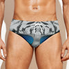 White Tiger With Sunglasses Print Men's Swim Briefs