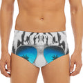 White Tiger With Sunglasses Print Men's Triangle Swim Briefs