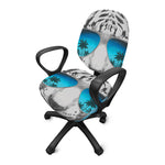 White Tiger With Sunglasses Print Office Chair Cover