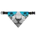 White Tiger With Sunglasses Print Over The Collar Dog Bandana