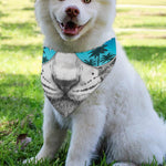White Tiger With Sunglasses Print Over The Collar Dog Bandana