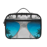 White Tiger With Sunglasses Print Portable Lunch Bag