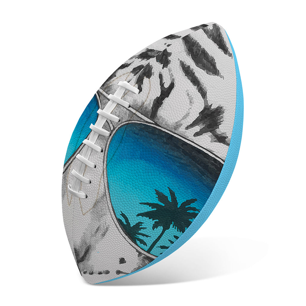 White Tiger With Sunglasses Print Rugby Ball