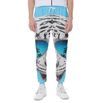 White Tiger With Sunglasses Print Scuba Joggers