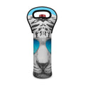 White Tiger With Sunglasses Print Single Neoprene Wine Tote