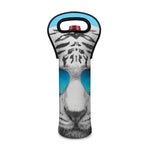 White Tiger With Sunglasses Print Single Neoprene Wine Tote