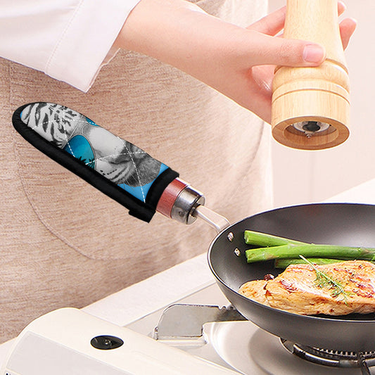 White Tiger With Sunglasses Print Skillet Handle Cover