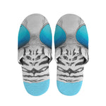 White Tiger With Sunglasses Print Slippers