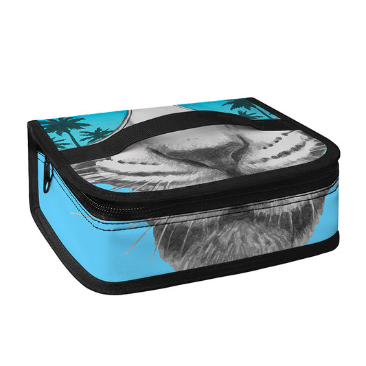 White Tiger With Sunglasses Print Small Lunch Bag