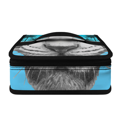 White Tiger With Sunglasses Print Small Lunch Bag