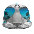 White Tiger With Sunglasses Print Snapback Cap