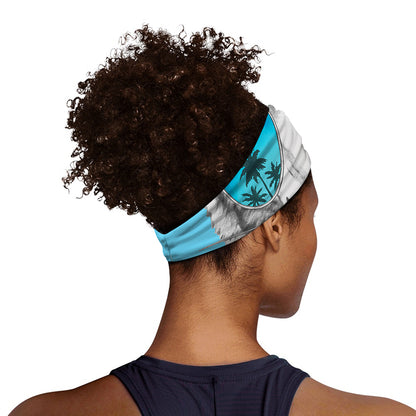 White Tiger With Sunglasses Print Sports Headband