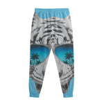 White Tiger With Sunglasses Print Sweatpants