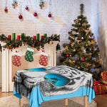 White Tiger With Sunglasses Print Tablecloth