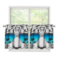 White Tiger With Sunglasses Print Tier Curtains