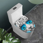 White Tiger With Sunglasses Print Toilet Lid Cover
