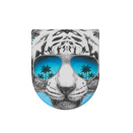 White Tiger With Sunglasses Print Toilet Lid Cover
