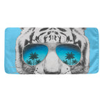 White Tiger With Sunglasses Print Towel