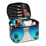White Tiger With Sunglasses Print Travel Makeup Bag