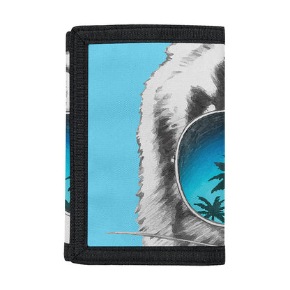 White Tiger With Sunglasses Print Trifold Wallet