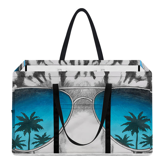 White Tiger With Sunglasses Print Utility Tote Bag
