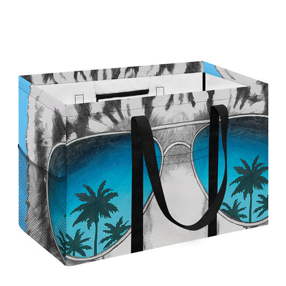 White Tiger With Sunglasses Print Utility Tote Bag