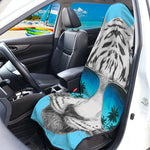 White Tiger With Sunglasses Print Waterproof Car Seat Cover