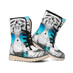 White Tiger With Sunglasses Print Winter Boots