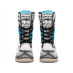 White Tiger With Sunglasses Print Winter Boots