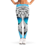 White Tiger With Sunglasses Print Women's Leggings