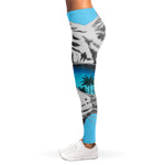 White Tiger With Sunglasses Print Women's Leggings