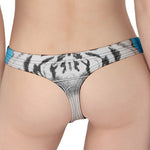 White Tiger With Sunglasses Print Women's Thong