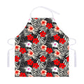White Tropical Hibiscus Pattern Print Adjustable Apron