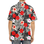 White Tropical Hibiscus Pattern Print Aloha Shirt