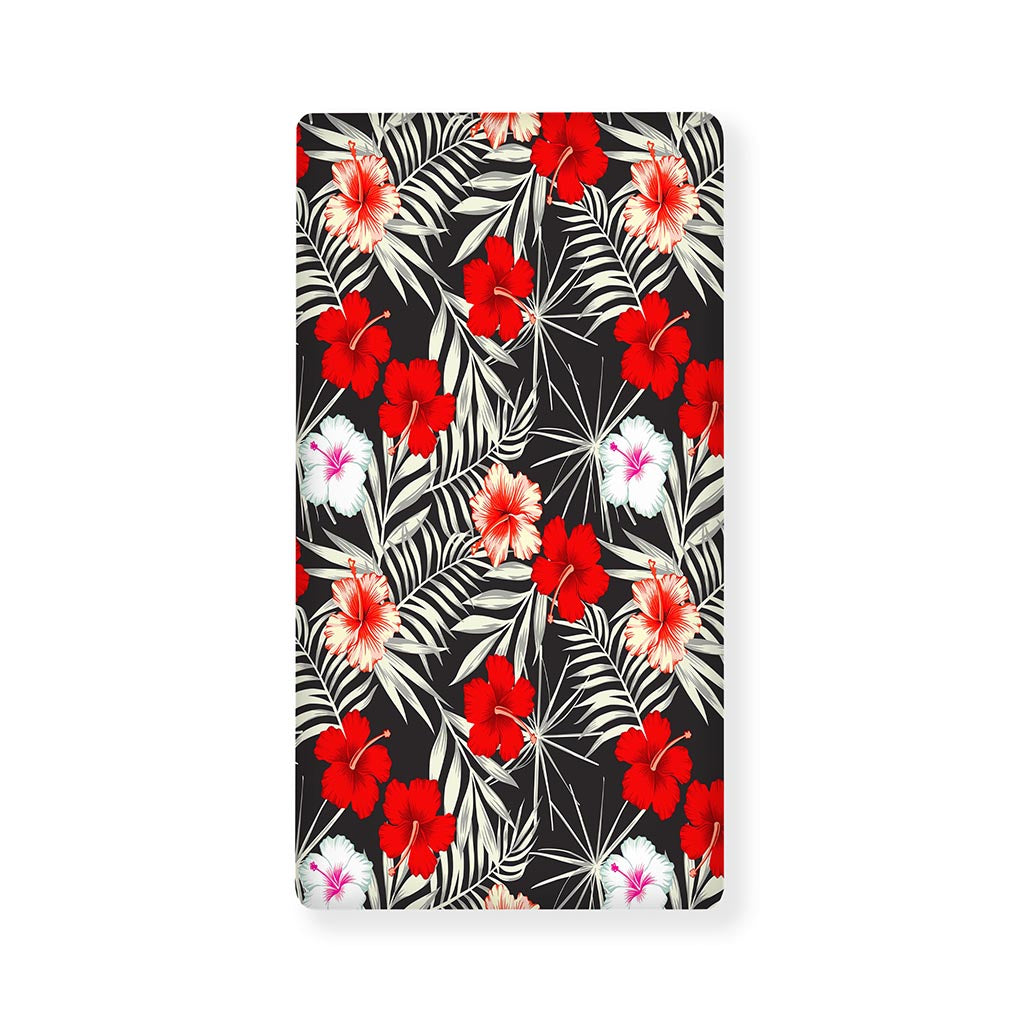 White Tropical Hibiscus Pattern Print Baby Crib Sheet