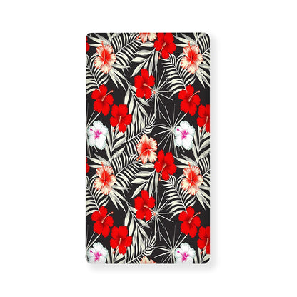 White Tropical Hibiscus Pattern Print Baby Crib Sheet