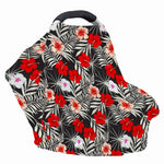 White Tropical Hibiscus Pattern Print Baby Seat Cover