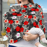 White Tropical Hibiscus Pattern Print Baby Seat Cover