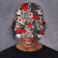 White Tropical Hibiscus Pattern Print Baseball Cap