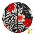 White Tropical Hibiscus Pattern Print Basketball
