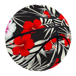 White Tropical Hibiscus Pattern Print Basketball