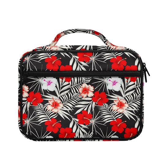 White Tropical Hibiscus Pattern Print Briefcase Bible Bag