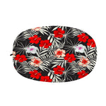 White Tropical Hibiscus Pattern Print Car Side Mirror Covers