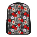 White Tropical Hibiscus Pattern Print Casual Backpack