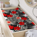 White Tropical Hibiscus Pattern Print Changing Pad Cover