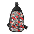 White Tropical Hibiscus Pattern Print Sling Bag
