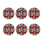 White Tropical Hibiscus Pattern Print Coaster Set