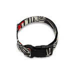 White Tropical Hibiscus Pattern Print Dog Collar